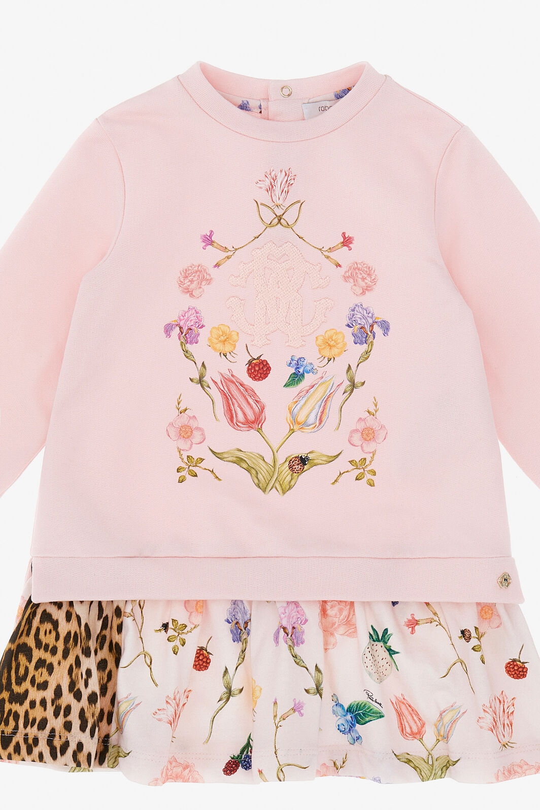 JU Kleid mit Leoparden- und Blumenmuster Rosa TJT101-CF050